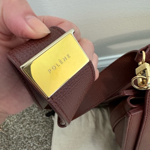 SOLD!!! Polene Paris Numero Sept Edition Textured Cognac - Picture 4 of 13